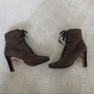 Lace up heeled booties